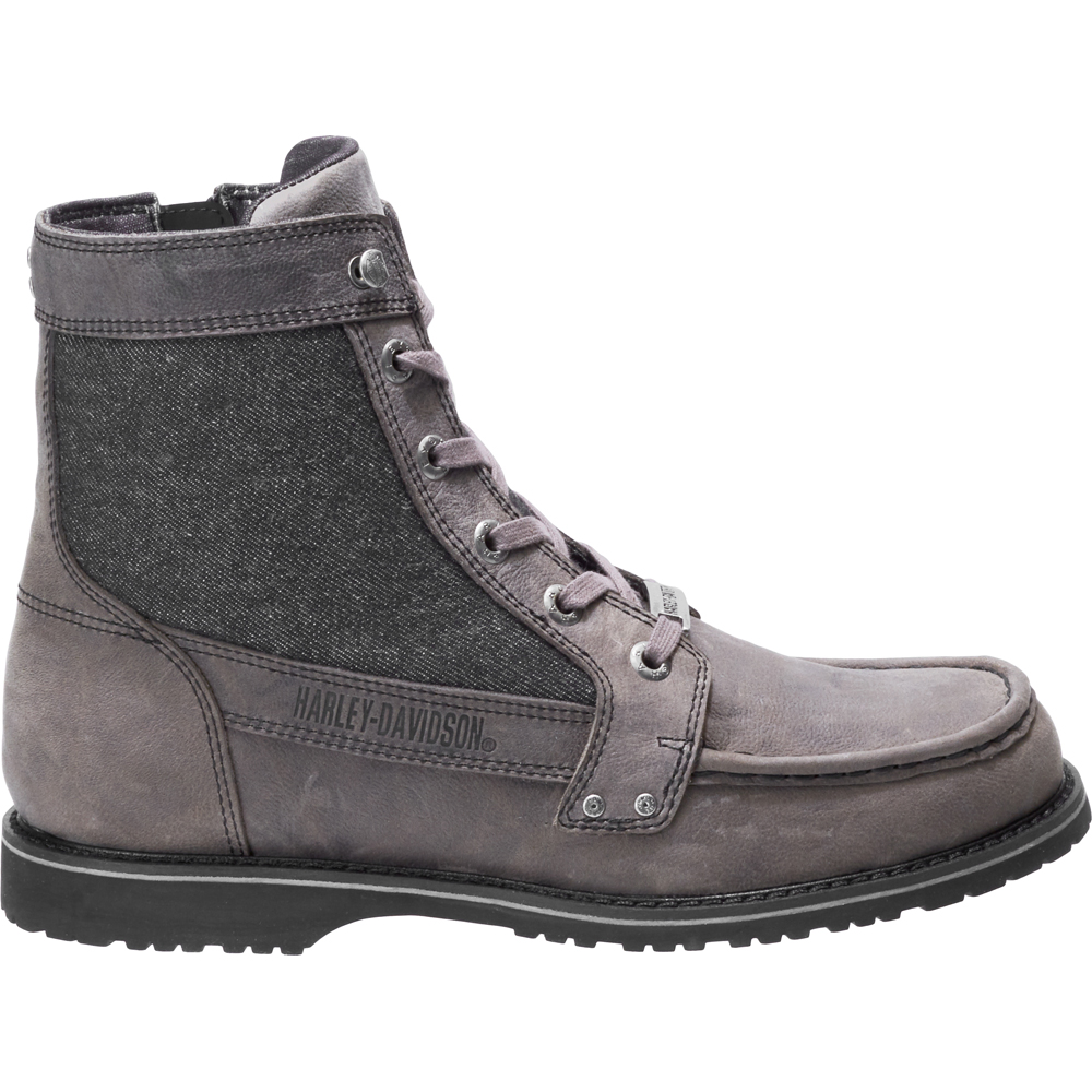 Harley-Davidson Dowling D93616 Mens Gray Leather Zipper Motorcycle Boots